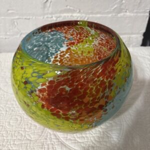 Handmade‎ Murano Style Glass Multicolored Bowl